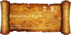 Karpelesz Milán névjegykártya